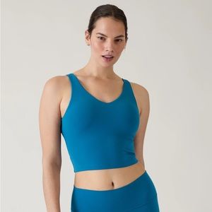 Athleta - Transcend V-Neck Crop Bra A-C - Dark Lapis Blue - Large L